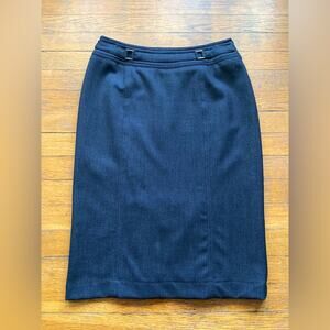 APOSTROPHE Grey Wool Lined Stretch Pencil Skirt sz 36 (Actual sz 28)